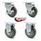 Service Caster 4 Inch Gray Polyurethane Swivel Top Plate Caster Set with 2 Brakes 2 Rigid SCC SCC-20S414-PPUB-TLB-2-R414-2 - alternate 5